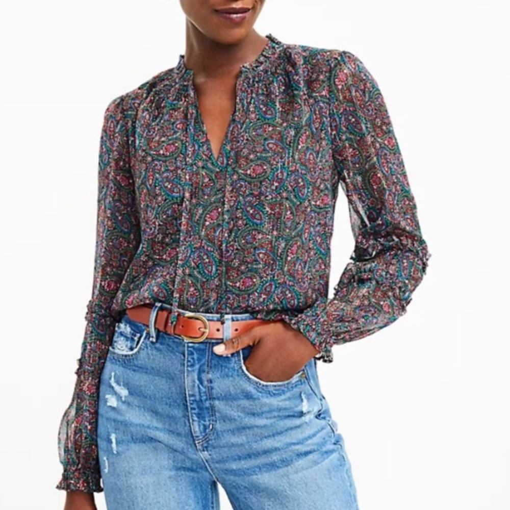 Loft Colorful Paisley Blouse